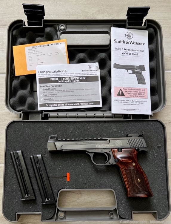 Smith & Wesson Model 41 Performance Center .22LR 5-1/2" Hard Case + 2 Mags-img-4