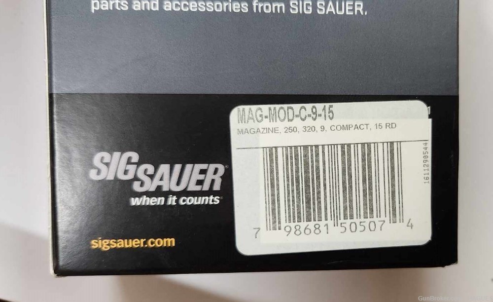 New: Sig Sauer P250, P320, 9mm Compact 15 Round Magazine -img-3