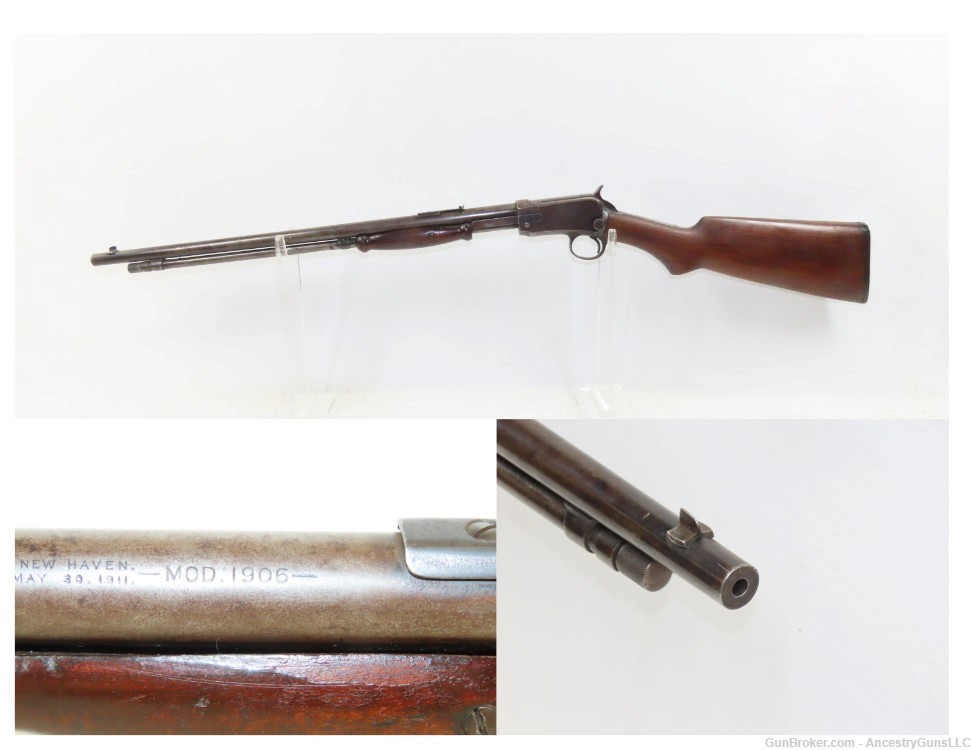 WORLD WAR I Era Scarce WINCHESTER M1906 “EXPERT” Slide Action .22 RF RIFLE -img-0