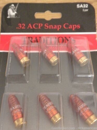 Traditions Snap Caps Plastic .32 ACP Pack of 6 # ASA32 New !-img-0