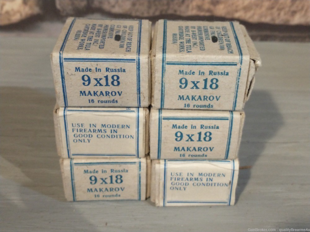 9x18 MAKAROV ammo 96 ROUNDS OF VINTAGE GRADE AMMO!  BUY NOW-img-0