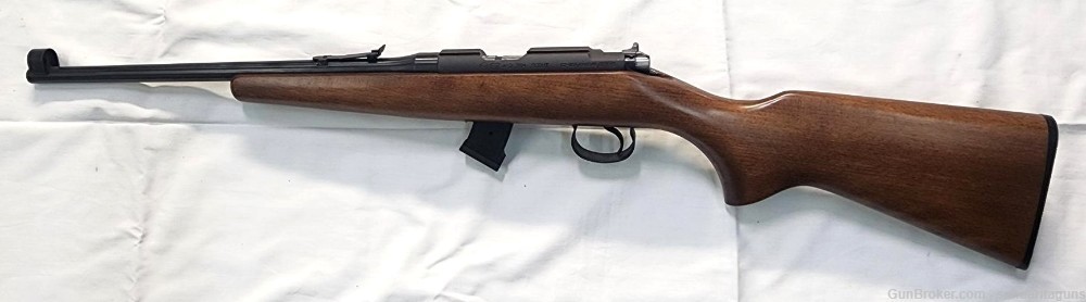 CZ 452 ZKM Scout 22LR, 16" Barrel Blued, Wood Stock 4-mags and Bag-img-5