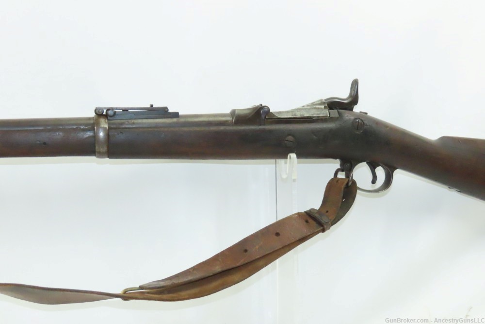 Antique U.S. SPRINGFIELD M1888 “Trapdoor” Rifle RAMROD BAYONET & RIA SLING -img-19