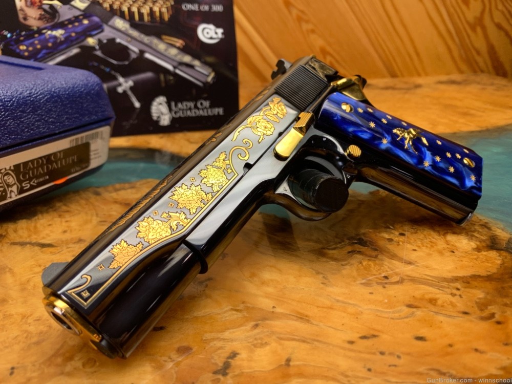 NEW ! 36 OF 300 COLT 1911 LADY OF GUADALUPE .38 SUPER ENGRAVED 5" BARREL-img-4