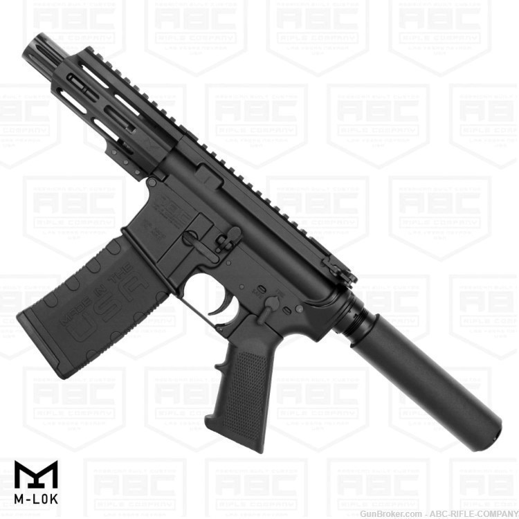 AR15 Micro .300 Blackout Pistol 5" Barrel 4" M-Lok Handguard- BLACK-img-0