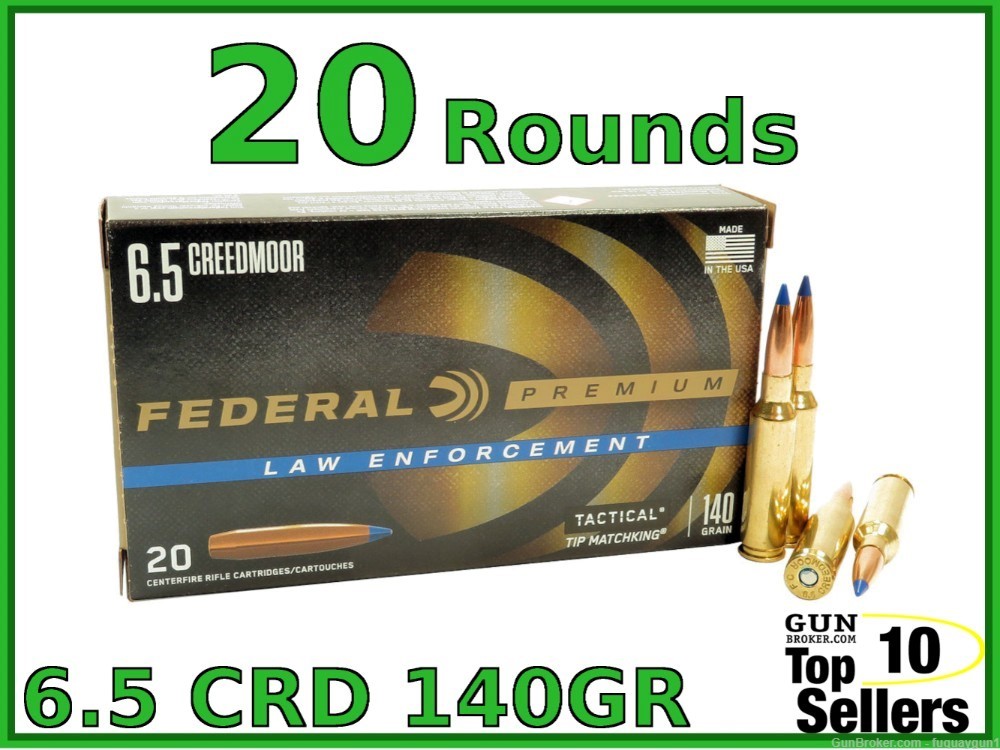 Federal Law Enforcement 6.5 Creedmoor Ammo 140gr Tactical Tip MatchKing -img-0