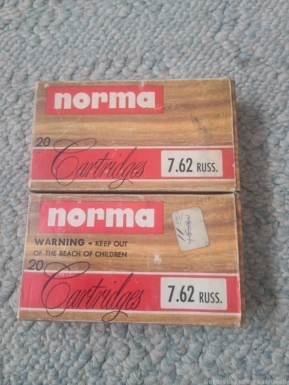 40 ROUNDS (2 BOXES) NORMA 7.62 Russian 7.62X54 AMMUNITION -img-0