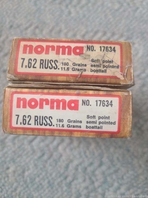 40 ROUNDS (2 BOXES) NORMA 7.62 Russian 7.62X54 AMMUNITION -img-1