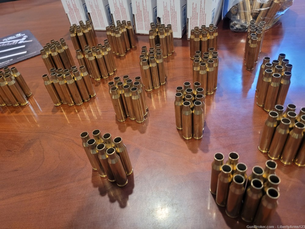 7mm 08 brass, over 160 brass and 11 nickel cases cleaned and ready-img-1