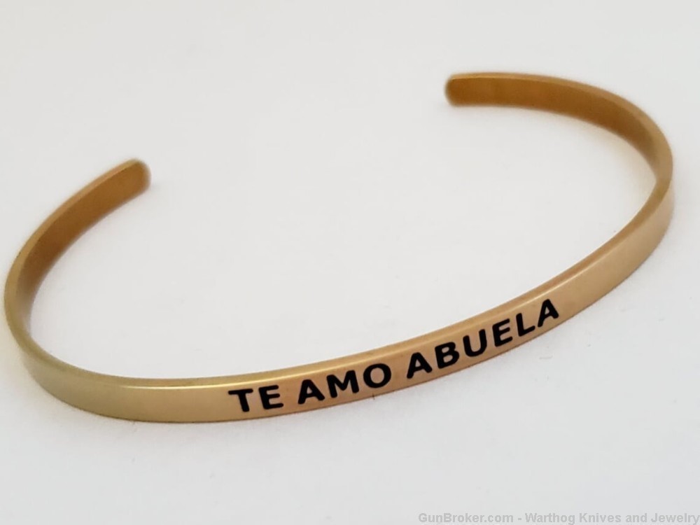 14k Rose Gold plated over Steel Bracelet engraved "Te Amo Abuela". SB3R.-img-0