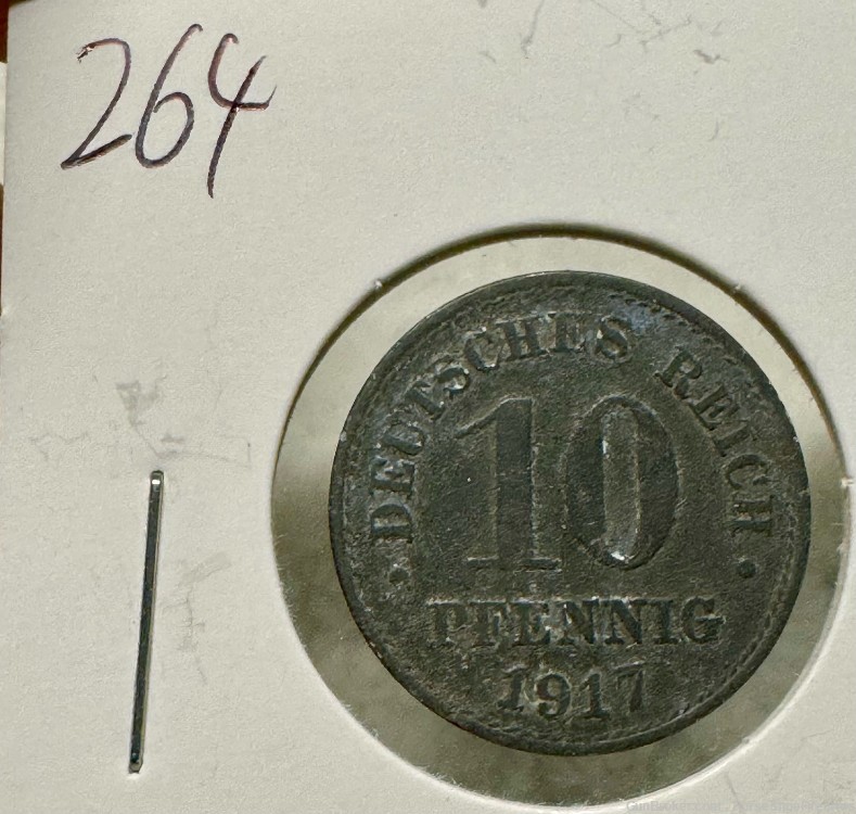 Germany 10 Pfennig 1917 Wilhelm II Zinc Type 2 w/o Mintmarks-img-0
