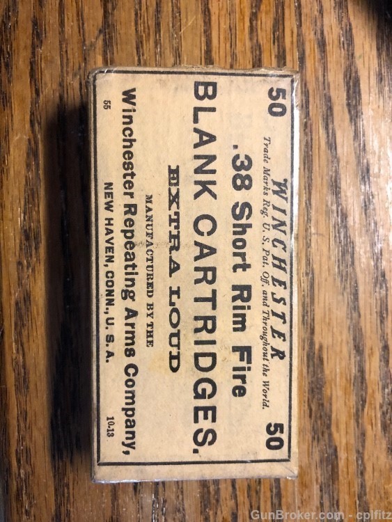 Winchester 38 RimFire BLANKS Short - Gorgeous Box of ammo Free Shipping-img-2