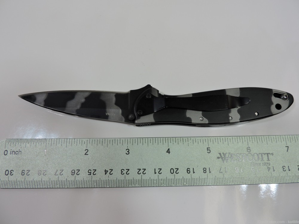  Spring  Assist Knife Tactical Knife, Black & Gray Camo, Safety Lock -img-1