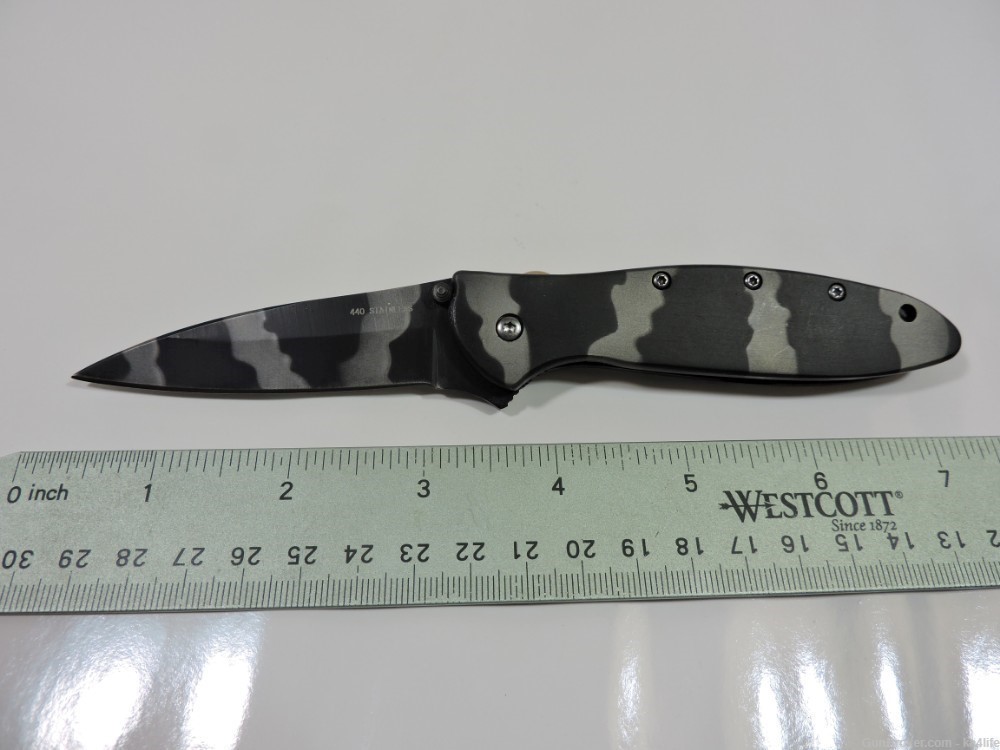  Spring  Assist Knife Tactical Knife, Black & Gray Camo, Safety Lock -img-0