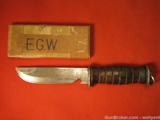 E.G.W. Knife WWII Fighting Pretty Rare Found 10" straight-img-11