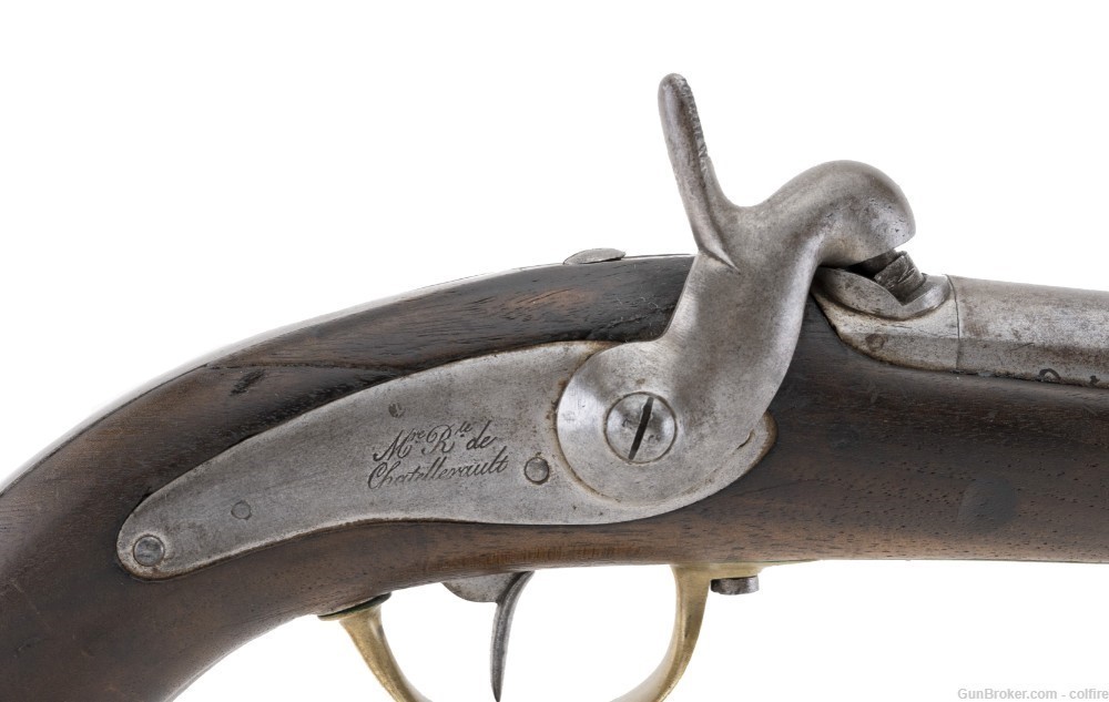 FRENCH NAVAL AND MARINE MODEL 1837 PERCUSSION PISTOL (AH6403)-img-4