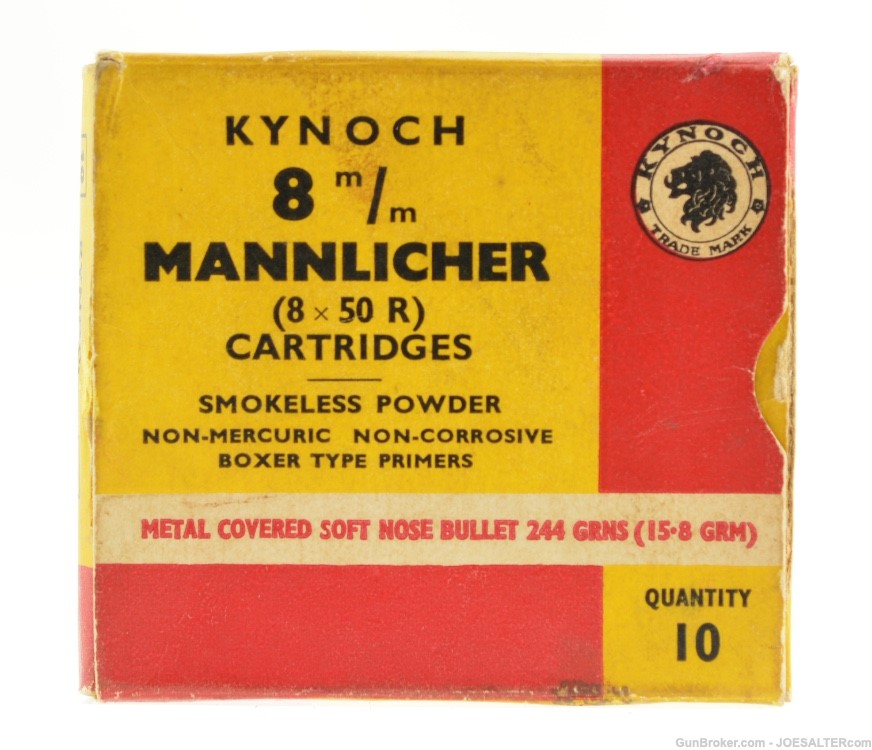 Vintage Kynoch 8mm Mannlicher (8x50 R) Cartridges 10-img-0