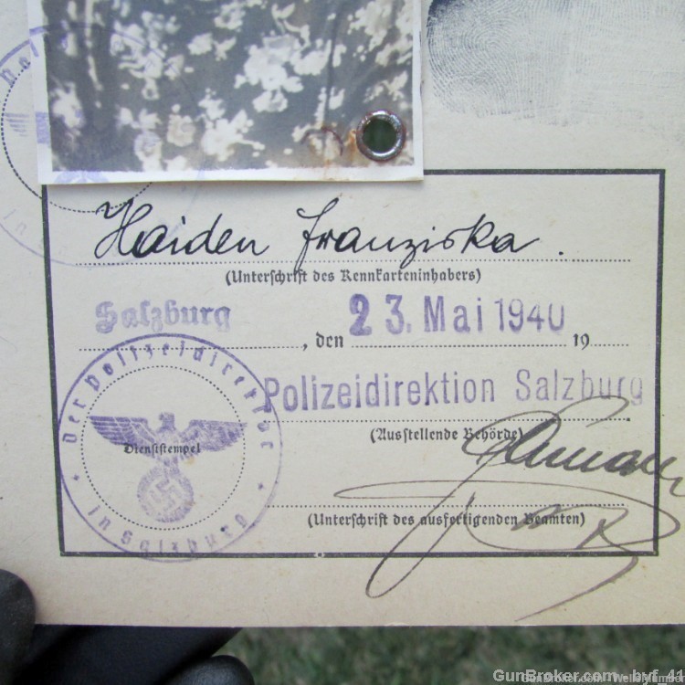 GERMAN WWII NSDAP IDENTIFICATION CARD "KENNKARTE" (MAY 23 1940)-img-1