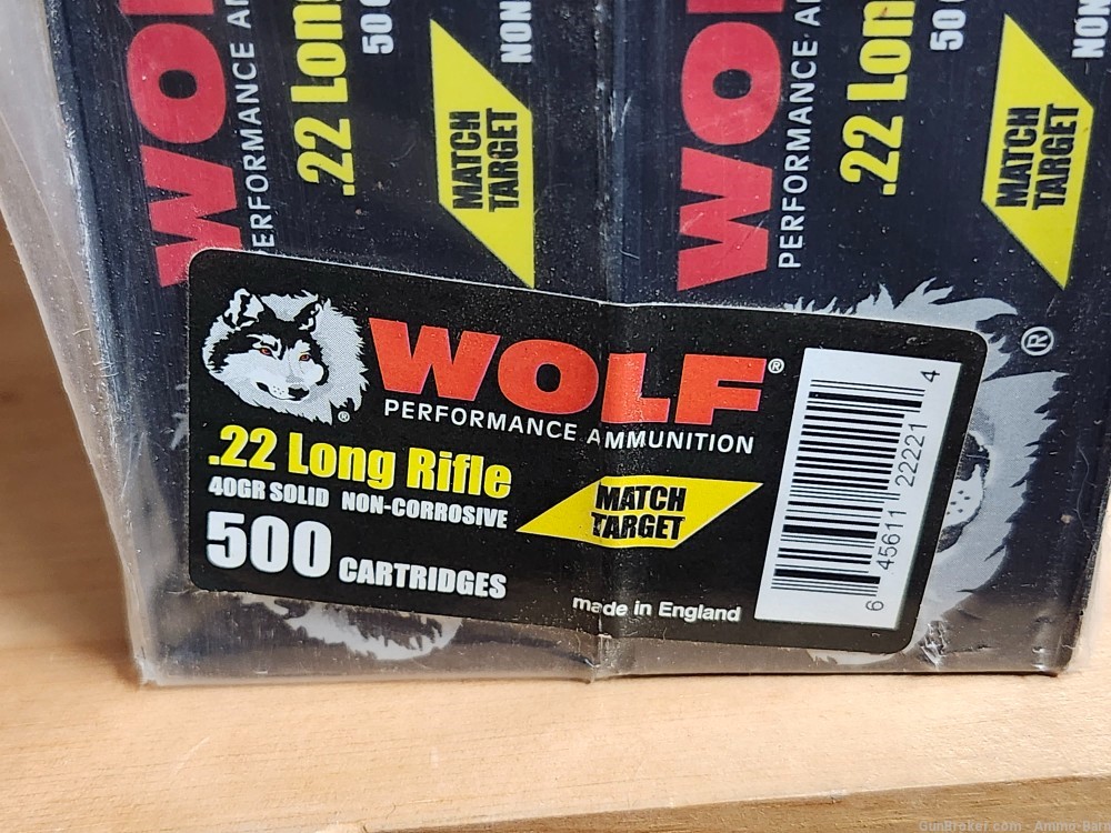 Wolf Match Target 22LR Ammo 500 Rounds-img-2