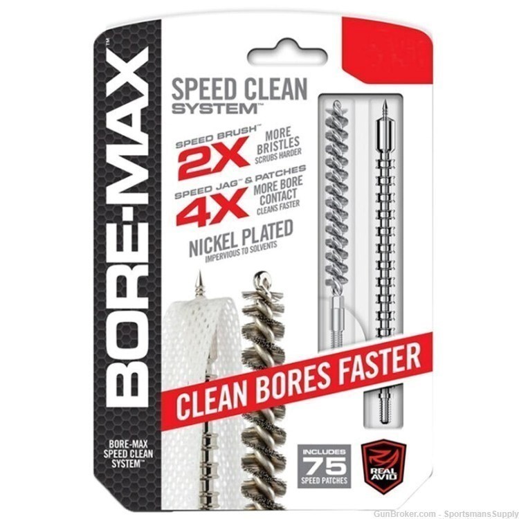3 Pack of Real Avid Bore-Max Speed Clean .40 Caliber Nickel Plated Kit!-img-0