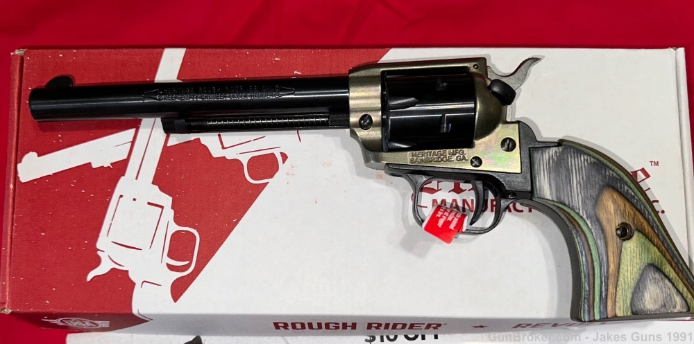 Heritage 22LR/22M Case Color 6.5" FS Camo Laminate Revolver RR22CH6 NEW-img-1
