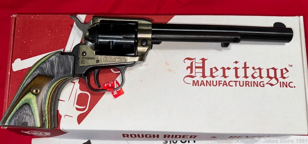 Heritage 22LR/22M Case Color 6.5" FS Camo Laminate Revolver RR22CH6 NEW-img-2