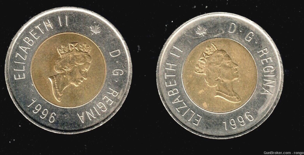 1996 Canada $2 Dollar Toonie Coin Historic 1st Year of Issue Polar Bear -img-1