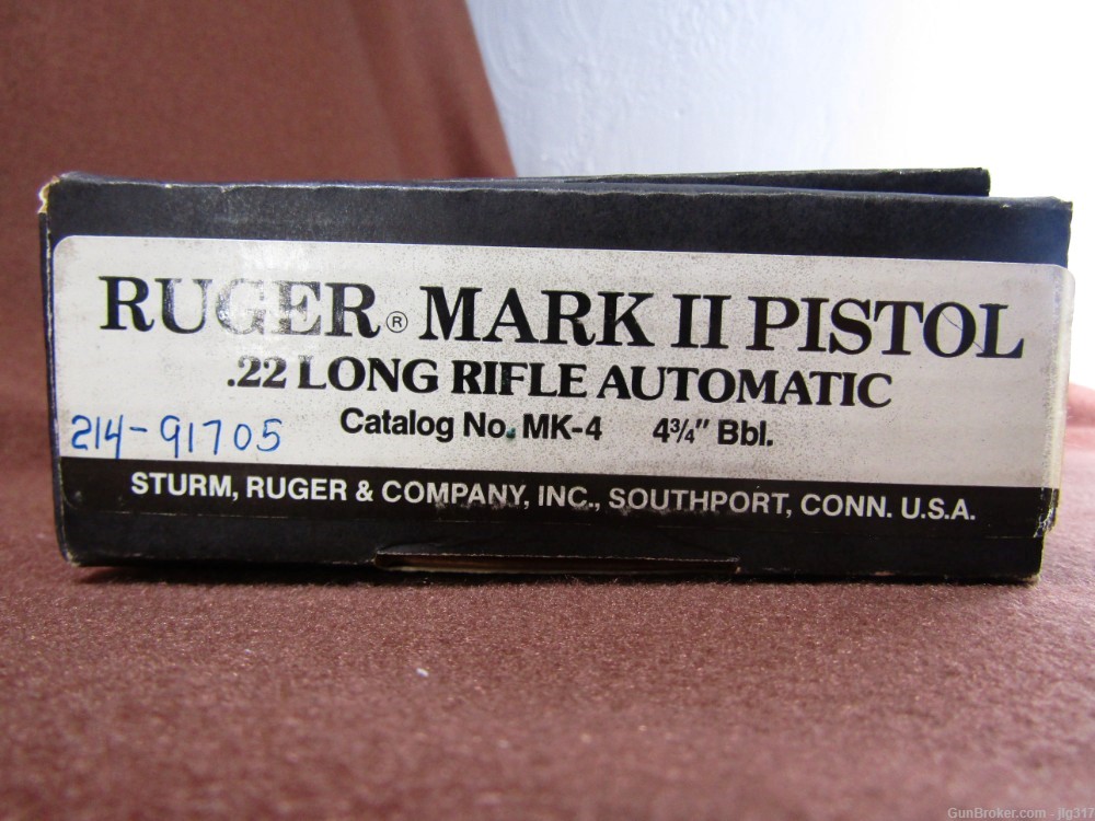 Ruger Mark II 22 LR Semi Auto Pistol Thumb Safety 10 RD Mag Made in 1989 -img-13