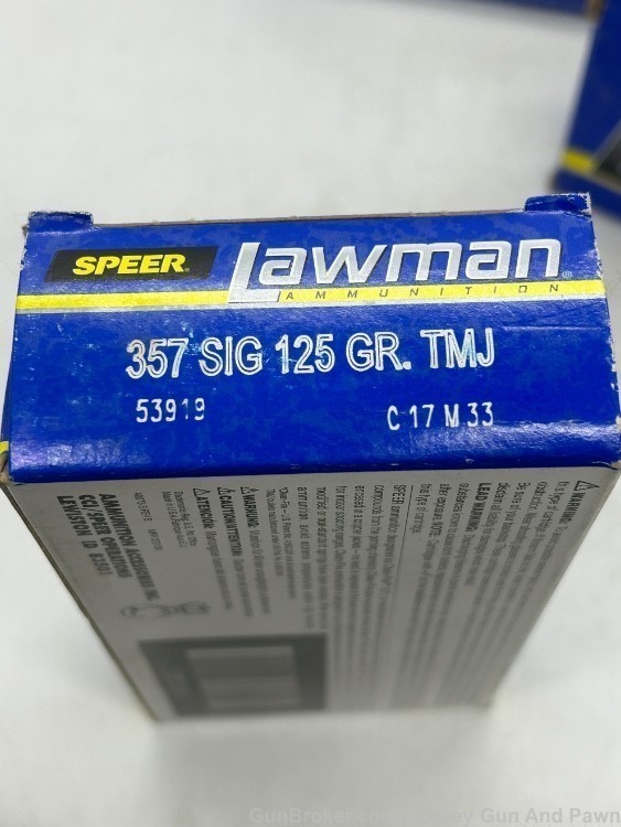 200 Rds Speer Lawman 357 Sig 125 grain TMJ Ammo 53919-img-2
