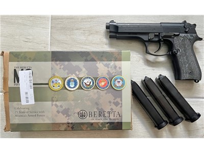 Beretta M9 9mm Pistol with G10 Grips, Metal Trigger, Trig Spg, & Guide Rod 