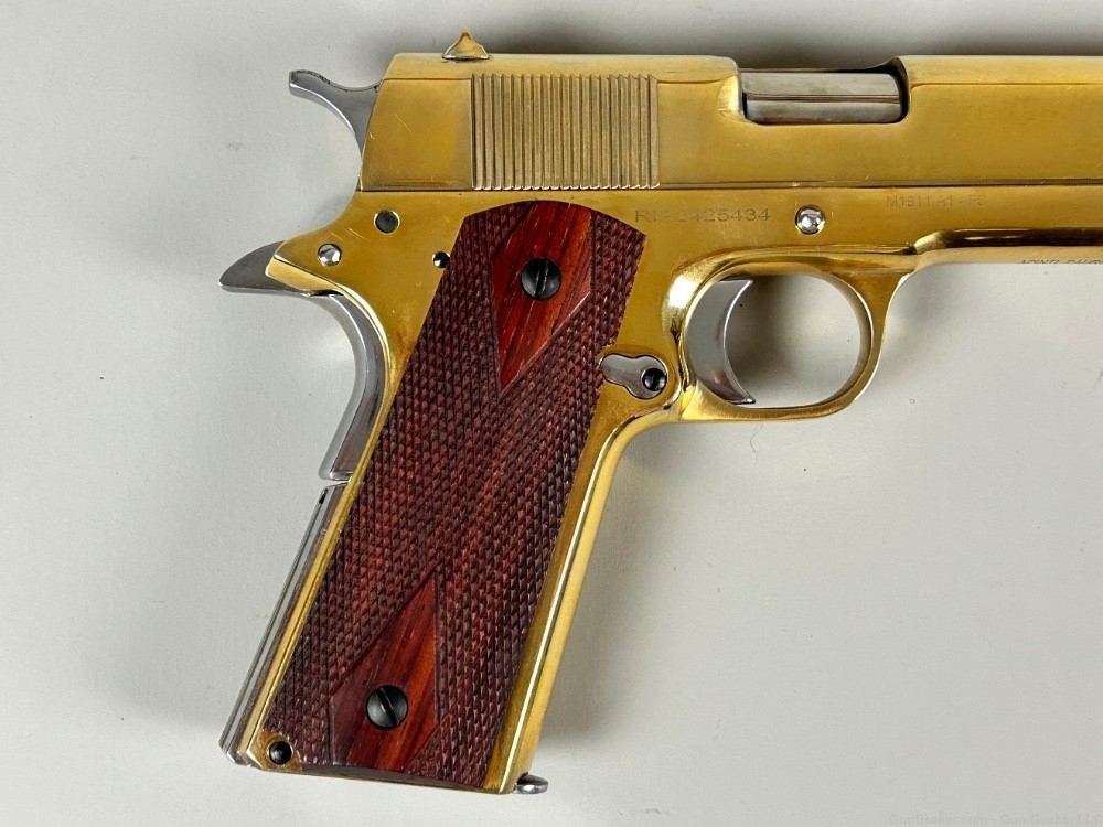GOLD PLATED Rock island .38 super 1911 A1 PENNY AUCTION NO RESERVE -img-1