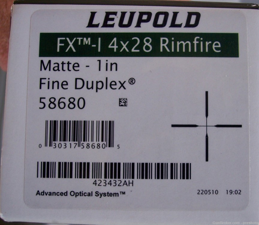 Leupold FX I 4x28mm Rimfire Rifle Scope  NOS 58680-img-1