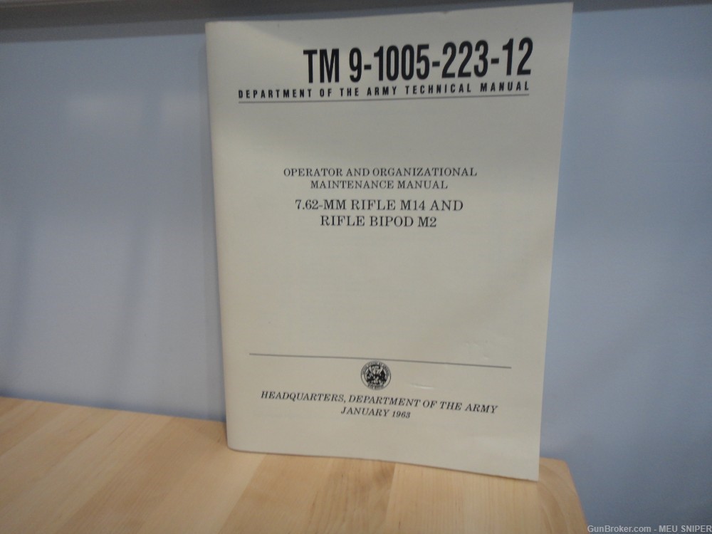 M14 M1A rifle TRW Springfield HRA Technical Manual TM 9-1005-223-12 (G352)-img-0