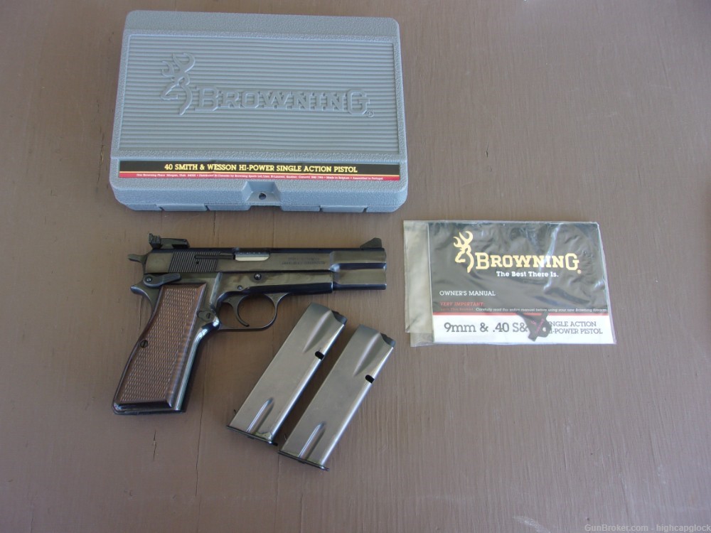 Browning HI-POWER .40 S&W 4.75" Pistol 99% Adj Sights SO NICE $1START-img-1