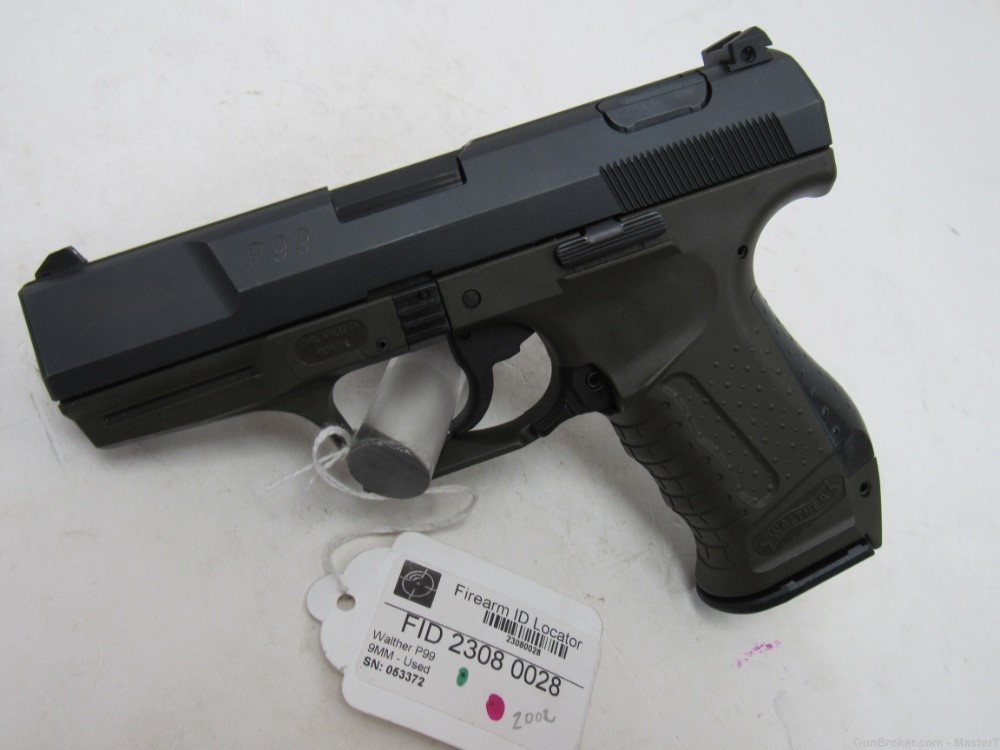 Walther P99 OD Green w/4”Brl $.01 Start No Reserve 9mm-img-0