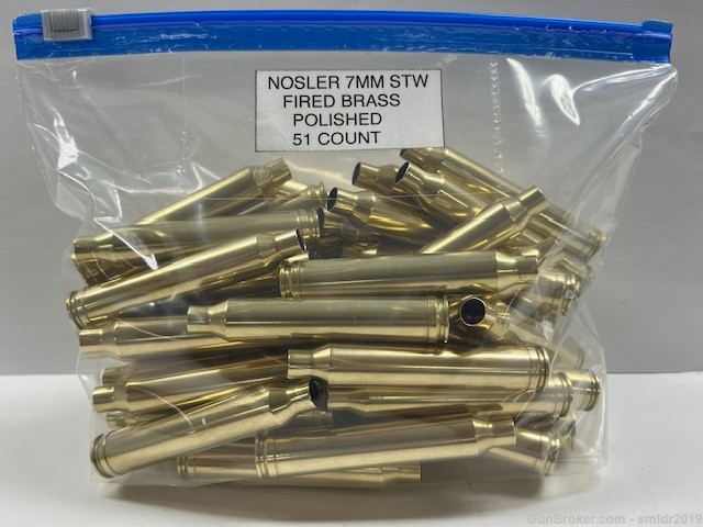 Nosler 7MM STW Brass Fired & Polished 51 Count Bag-img-0