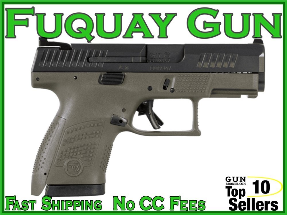 CZ P-10 S OD Green 9mm 3.5" 12rd Sub Compact 91565 P-10-P10-S-img-0