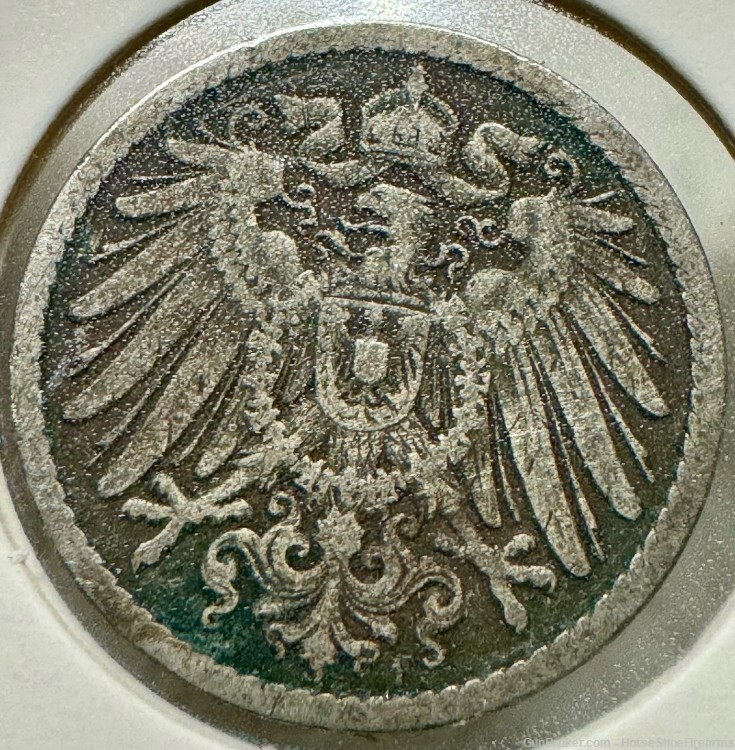 Germany 5 Pfennig 1893-F Wilhelm II Type 2 Small Shield Copper-Nickel-img-1