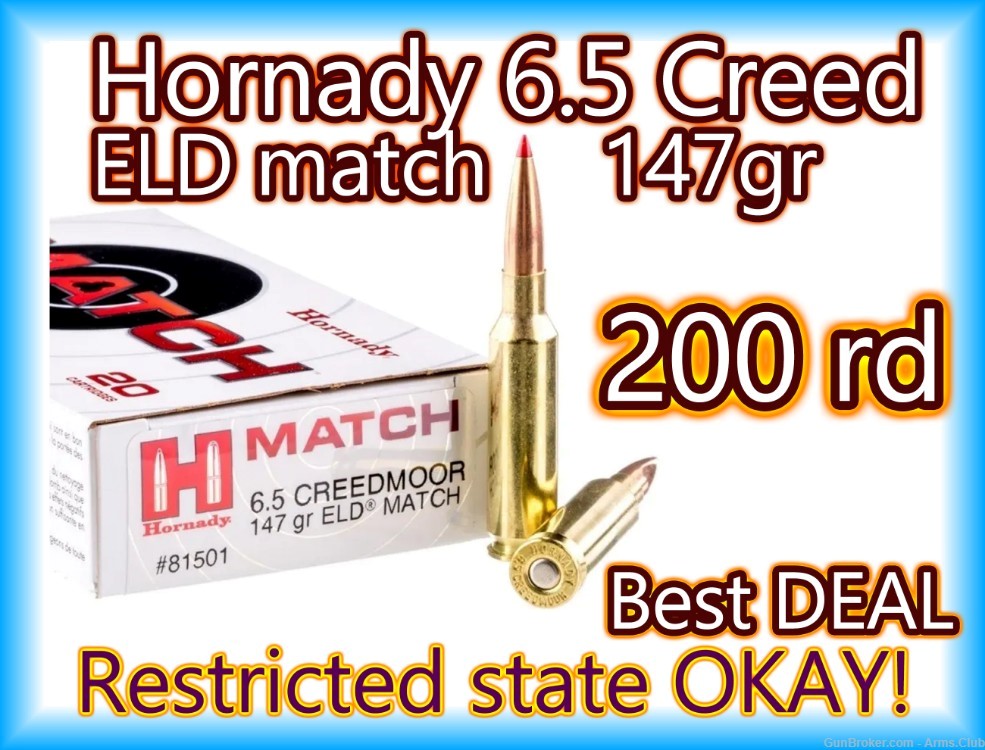 6.5 Creedmoor Ammo Hornady 6.5 creed Ammo-img-0