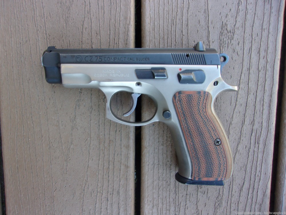 CZ 75 Compact 9mm 3.75" Pistol Two Tone REAL NICE Semi Auto $1START-img-1