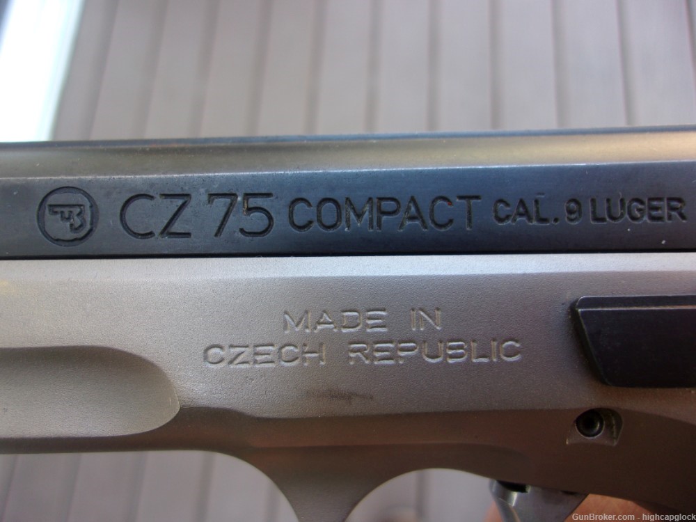 CZ 75 Compact 9mm 3.75" Pistol Two Tone REAL NICE Semi Auto $1START-img-5