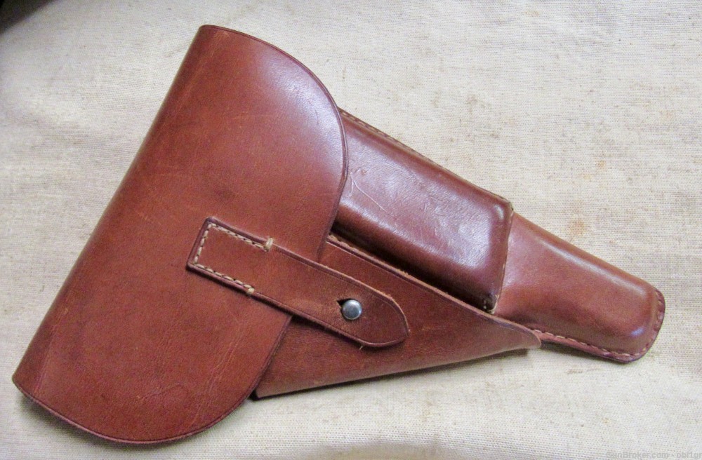 WWII Era Brown Leather Commercial Walther P38 9mm Holster .01 NO RESERVE-img-0