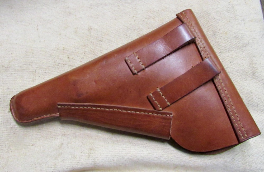 WWII Era Brown Leather Commercial Walther P38 9mm Holster .01 NO RESERVE-img-1