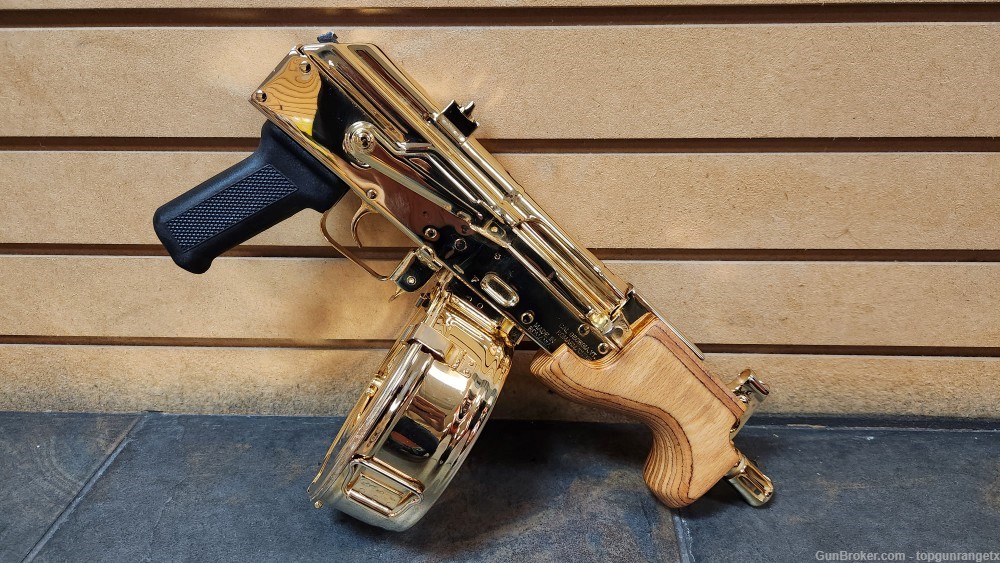 Seattle Engraving Center Century Arms Micro Draco 24k Gold AK47 7.62x39-img-0