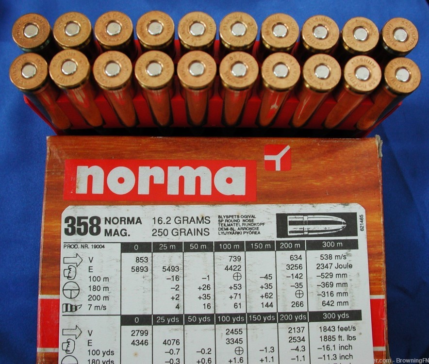 40 (TWO BOXES)  Original Norma .358 Magnum 250 grain Bullet-img-1