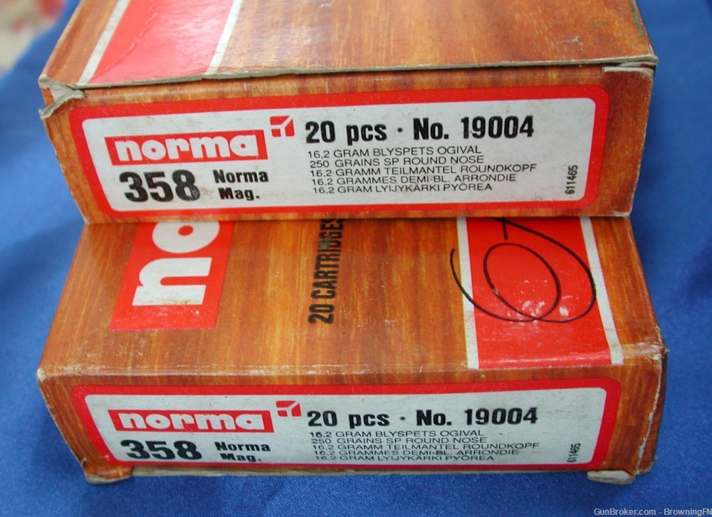 40 (TWO BOXES)  Original Norma .358 Magnum 250 grain Bullet-img-2