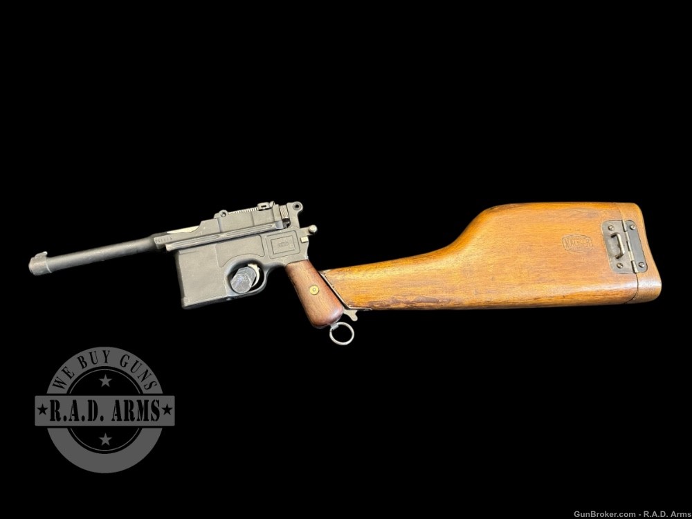 Ultra Rare German Mauser C96 Broomhandle w/Original Mauser Holster Stock -img-0
