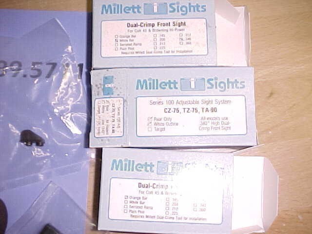 Millett sights, CZ-75 adjustable rear and front, new old stock-img-1