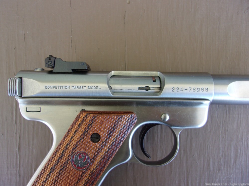 Ruger Mark II Competition Target .22 Slab Side Stainless 7" Pistol $1START-img-8