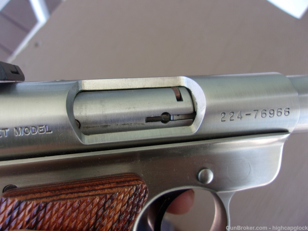 Ruger Mark II Competition Target .22 Slab Side Stainless 7" Pistol $1START-img-17